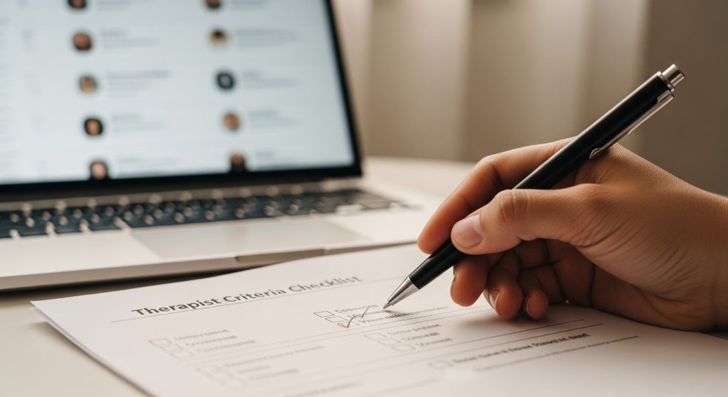 Cómo elegir un terapeuta de pareja en línea: checklist práctico